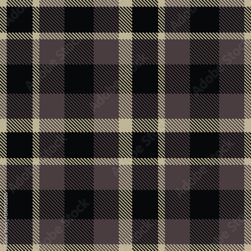Neon putty and Muted black Seamless Tartan Fabric Design