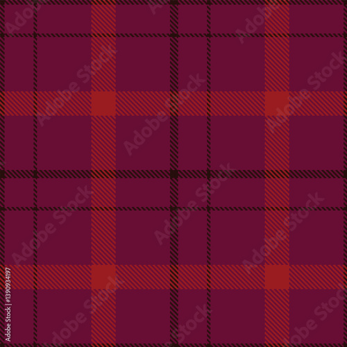 Smoky merlot and Neon very dark brown Seamless Tartan Fabric Design
