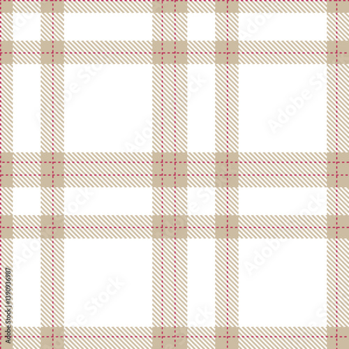 Timeless Seamless Tartan featuring Smoky putty and Pale dark pink Fabric Design