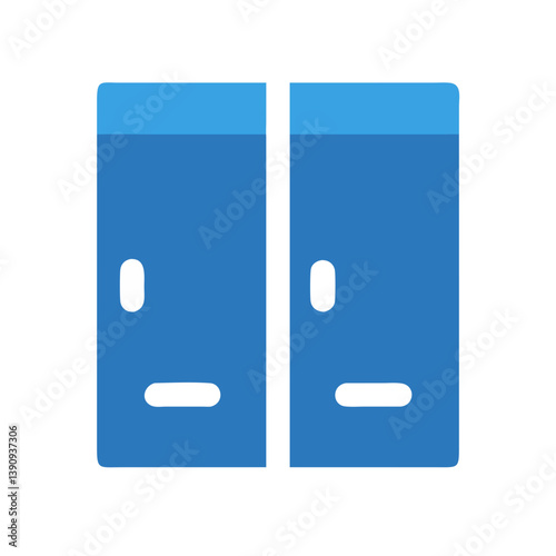 Secure Lockers Icon Vector – Flat Storage Symbol Design