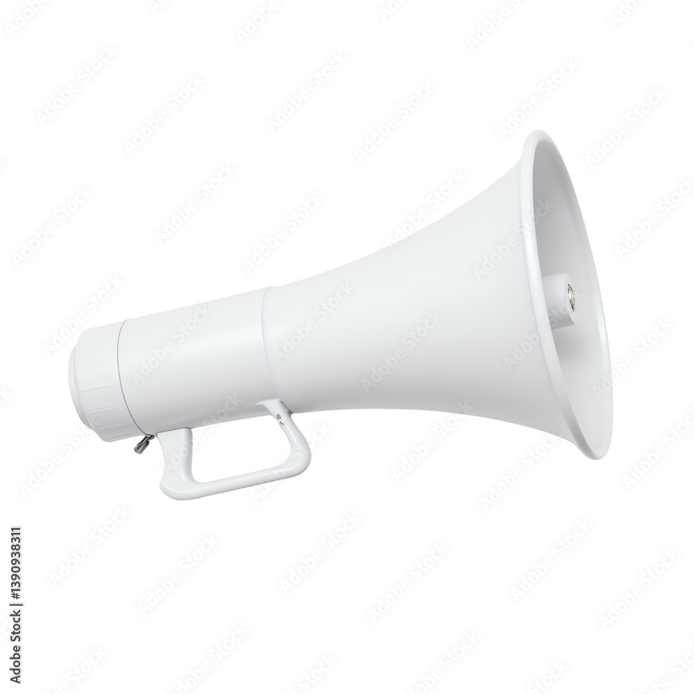 White megaphone on isolated background White megaphone on isolated background