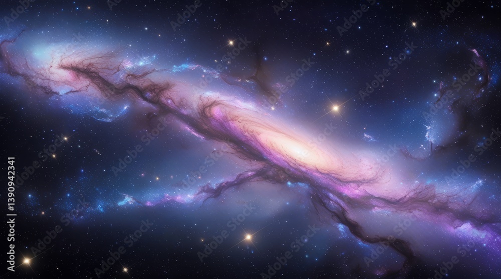 Fototapeta premium Stunning Cosmic Nebula with Vibrant Colors in Space Galaxy