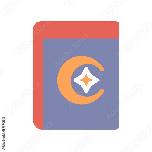 Mystical Spell Book Icon Vector for Fantasy and Magic Designs