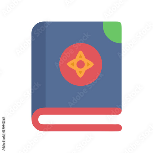 Mystical Spell Book Icon Vector for Fantasy and Magic Designs