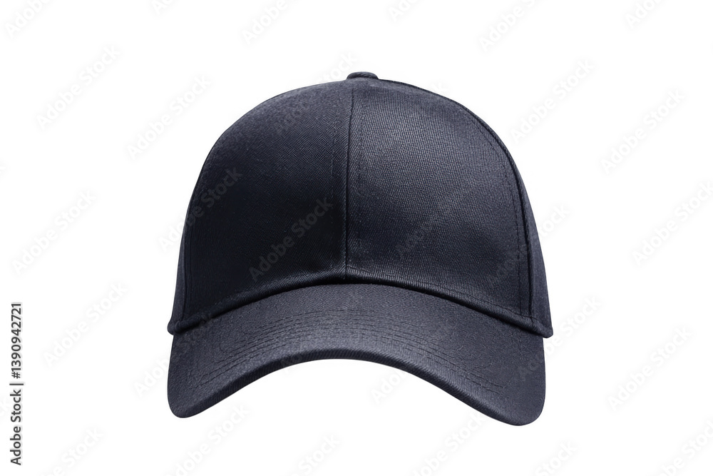 A dark colored baseball cap displayed against a solid dark space on transparent background A dark colored baseball cap displayed against a solid dark space on transparent background