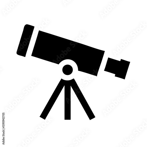 Sleek Telescope Icon Vector for Space and Science Concepts