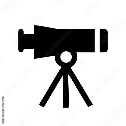 Sleek Telescope Icon Vector for Space and Science Concepts