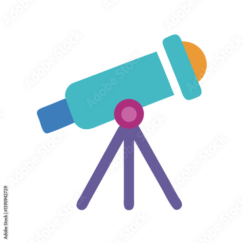 Sleek Telescope Icon Vector for Space and Science Concepts