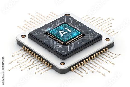 Chip processor Microchip AI Technology, Advanced Microprocessor With Digital Circuits