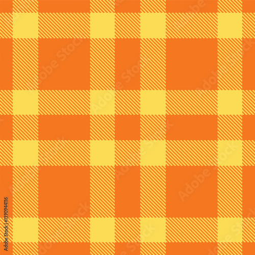 Timeless Seamless Tartan featuring Light pumpkin orange and Fire light gold Fabric Design