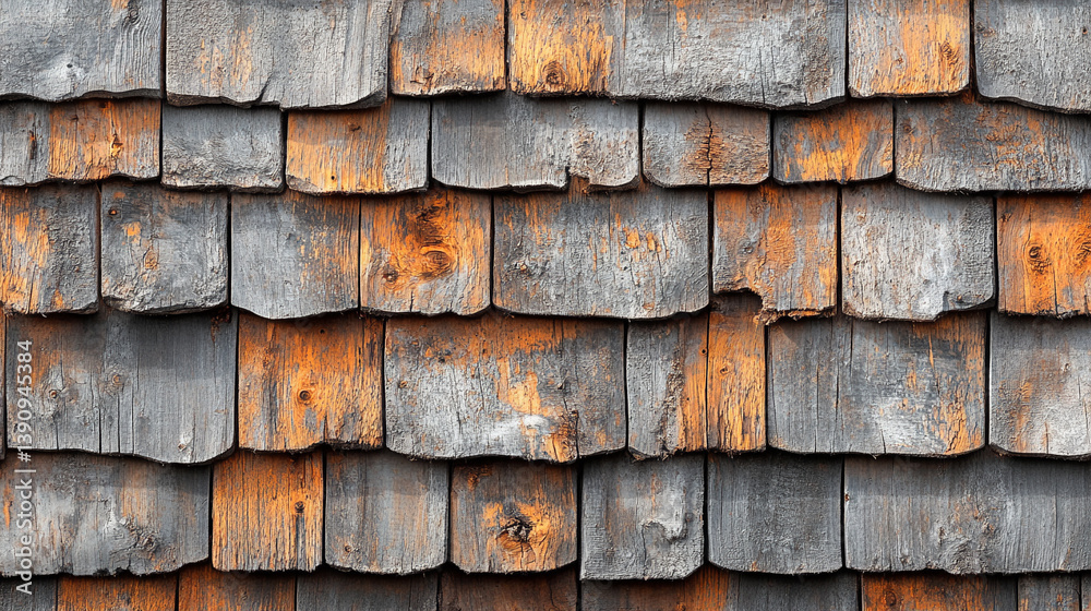 Weathered gray cedar shingle wall showcases a rustic, natural texture. Its vintage wood pattern adds charm to exterior architecture, symbolizing durability, aged beauty, and timeless design Weathered gray cedar shingle wall showcases a rustic, natural texture. Its vintage wood pattern adds charm to exterior architecture, symbolizing durability, aged beauty, and timeless design