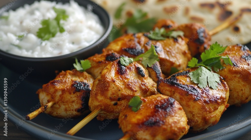 Grilled Chicken Skewers with Yogurt Sauce Grilled Chicken Skewers with Yogurt Sauce