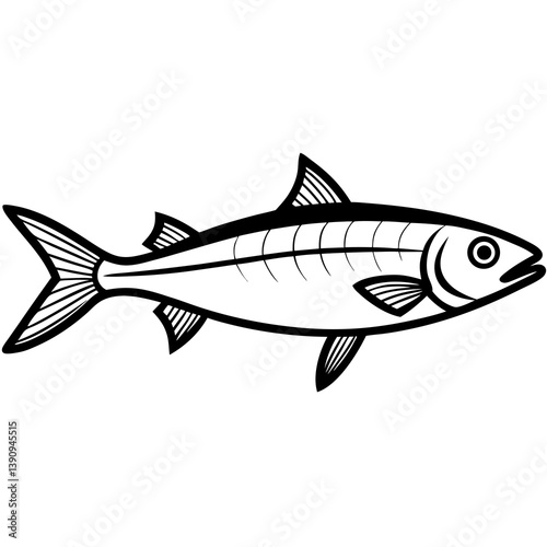 American Shad Vector Illustration on White Background