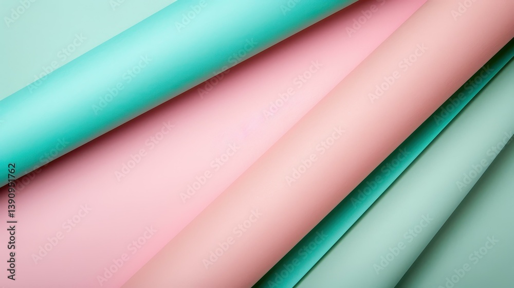 Obraz premium Experience a calm backdrop with soft geometric shapes in greens, pinks, and blues, perfect for your creative projects.
