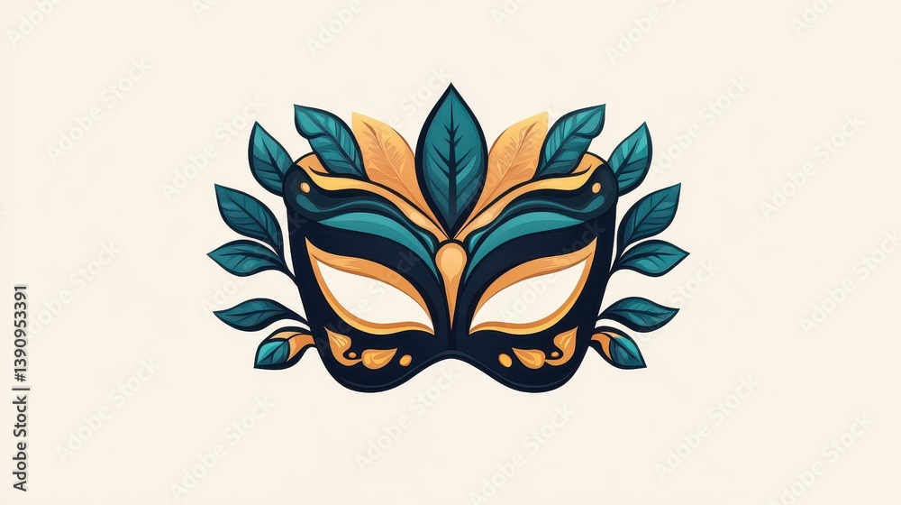 Obraz premium A vibrant vector art of a Venetian mask, perfect for festive themes and artistic expressions.