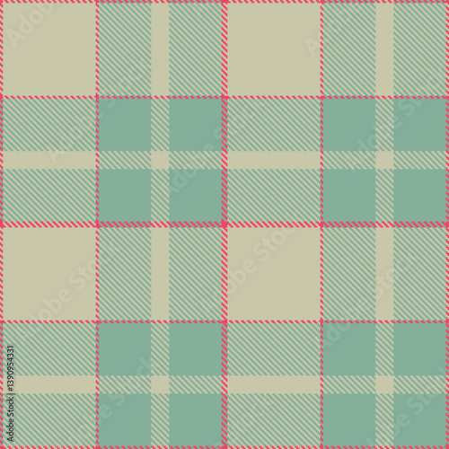 Timeless Rustic watermelon & Muted putty Seamless Tartan Fabric Design