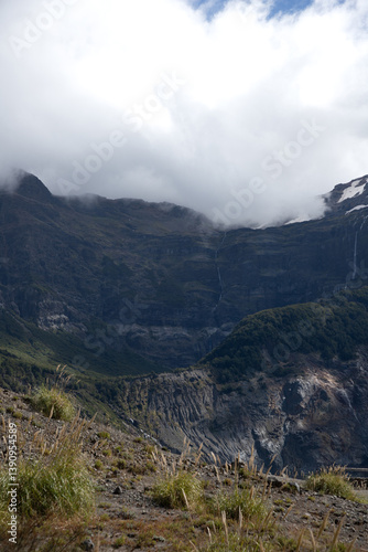 clouds over the mountains landscape