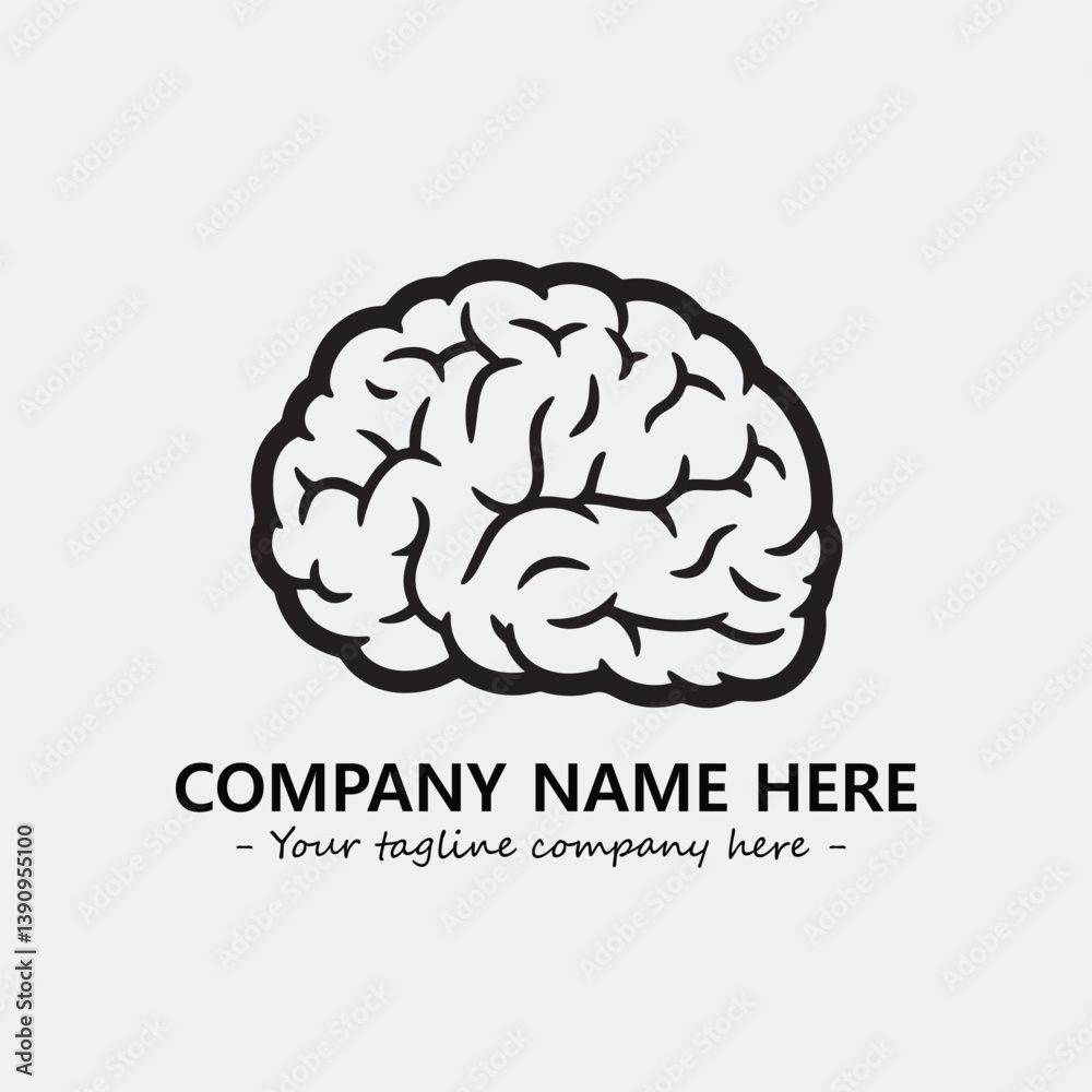 Brain illustration black and white for logo company vector image
Brain illustration black and white for logo company vector image