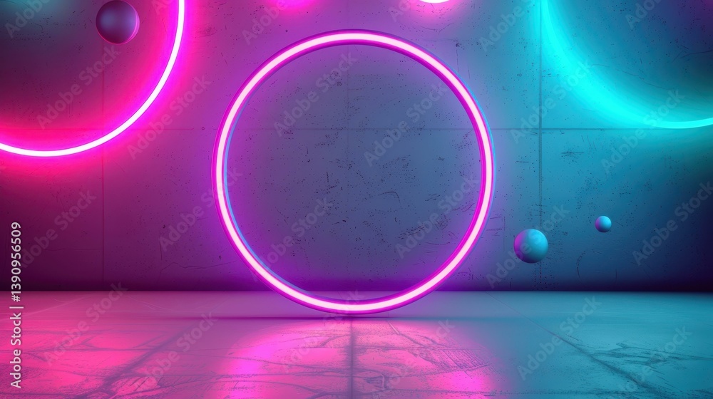 Dive into a vibrant world where vaporwave meets cyberpunk, ideal for your next retrothemed bash.