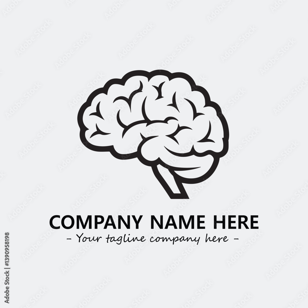 Brain illustration black and white for logo company vector image
Brain illustration black and white for logo company vector image