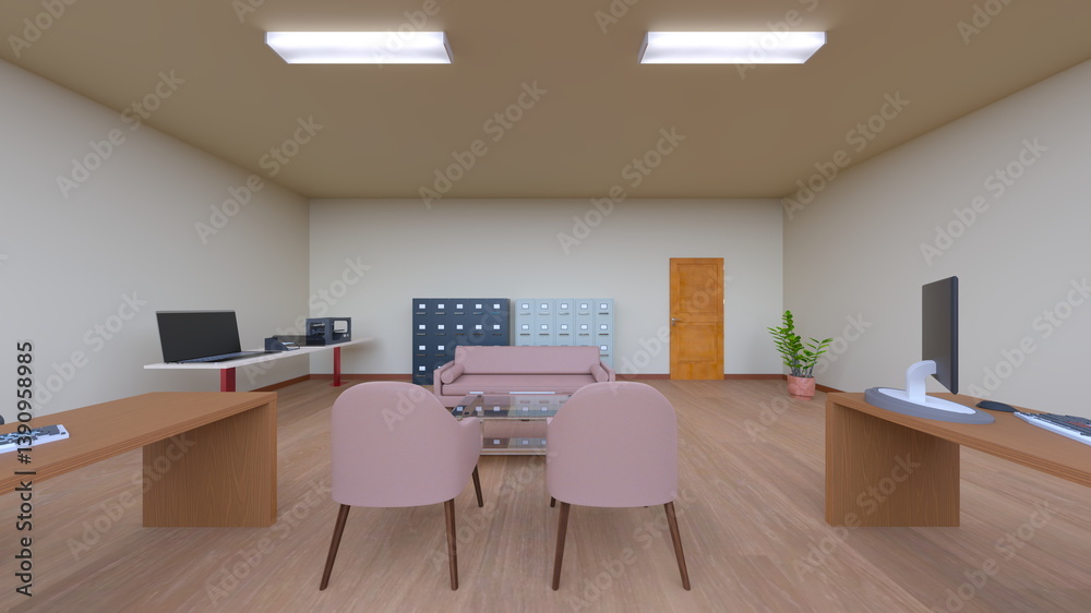 Fototapeta premium オフィス空間 3DCGレンダリング