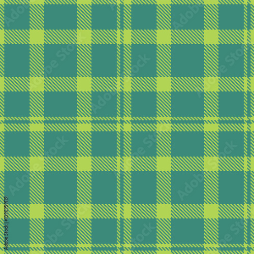 Timeless Fire light lime green & Highland dusty teal Seamless Tartan Fabric Design