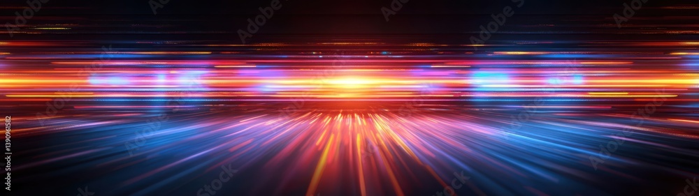 Dynamic Motion of Vibrant Light Stripes in Abstract Digital Art with Fast Blurred Lines and Futuristic Neon Glow Dynamic Motion of Vibrant Light Stripes in Abstract Digital Art with Fast Blurred Lines and Futuristic Neon Glow