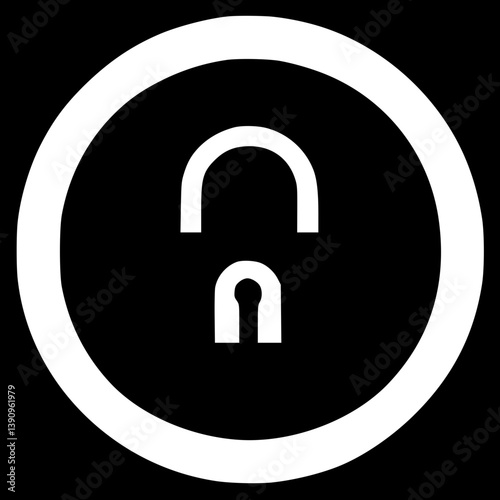 Minimalist Padlock Icons – Black and White Lock Symbol Vector Set

