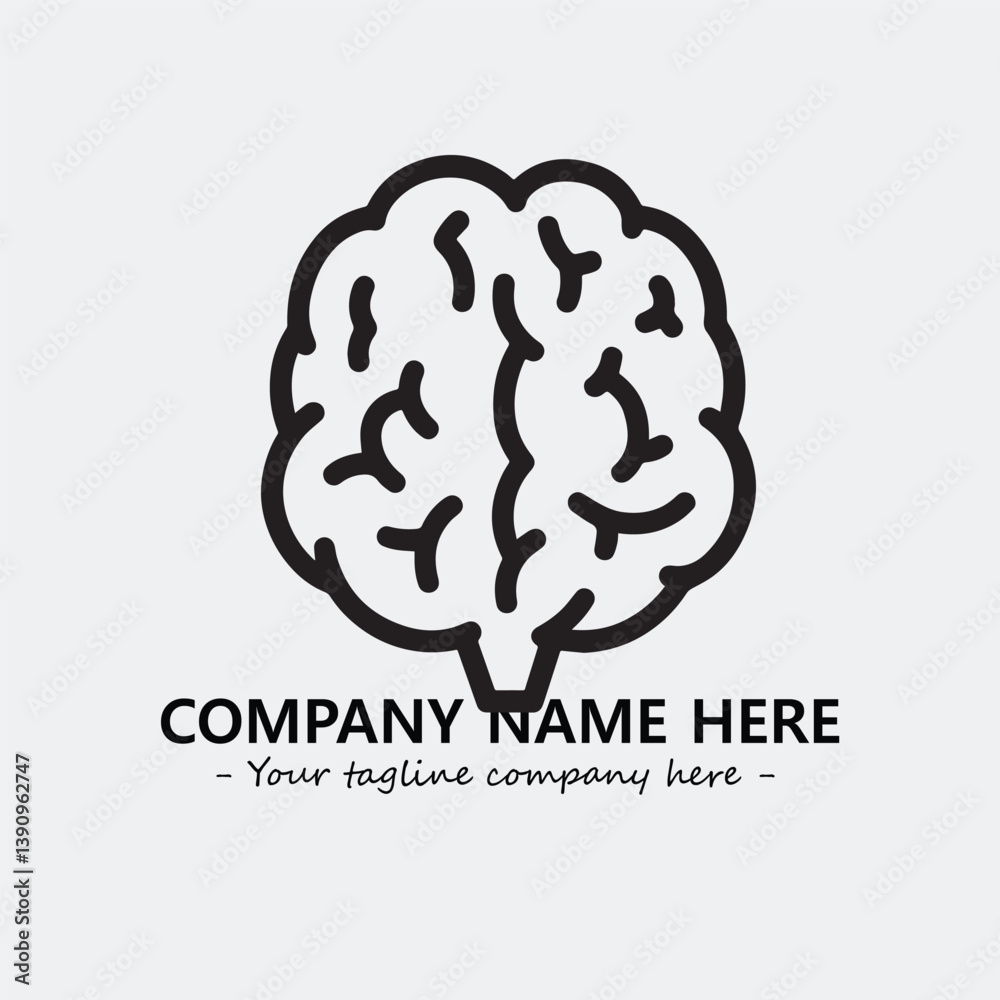 Brain illustration black and white for logo company vector image
Brain illustration black and white for logo company vector image