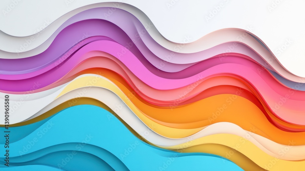 Colorful wavy paper cut abstract background Colorful wavy paper cut abstract background