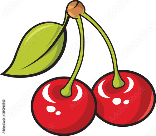 cherry fruit vector eps 10