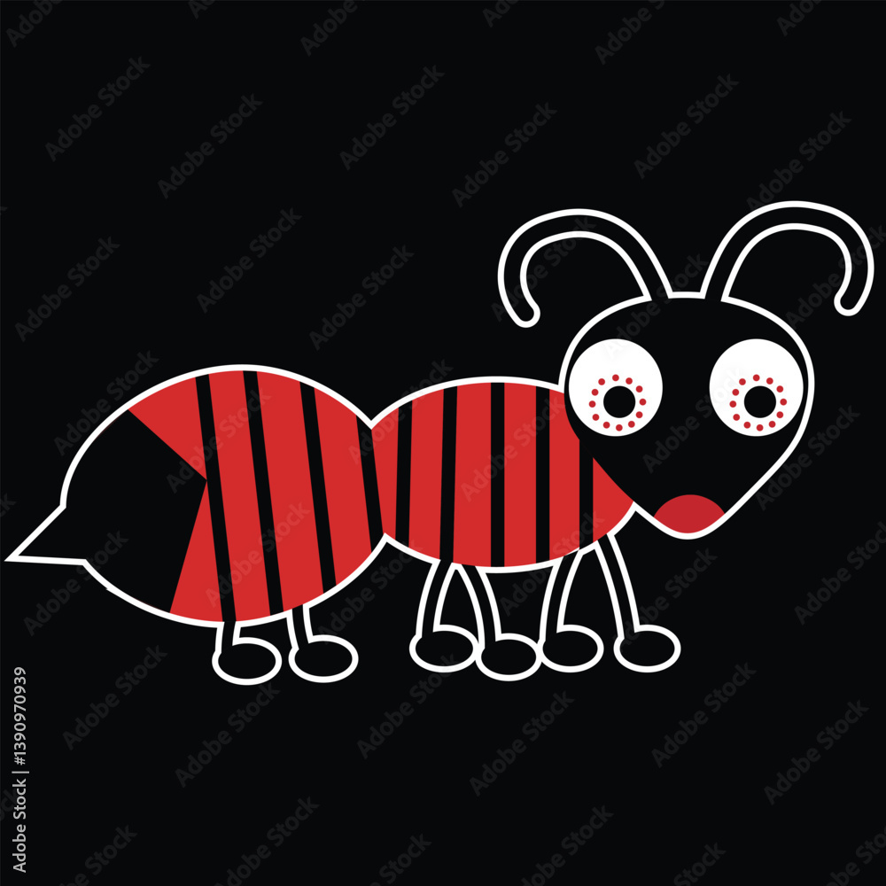 Fototapeta premium Eps 10, vector illustration about Anime monsters with ant characters ready to print for stickers