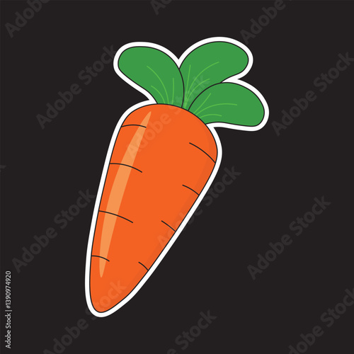 editorial design and vector illustration about vegetables with carrot name ready to print for stickers