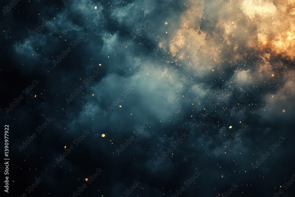 Naklejka premium Cosmic nebula clouds