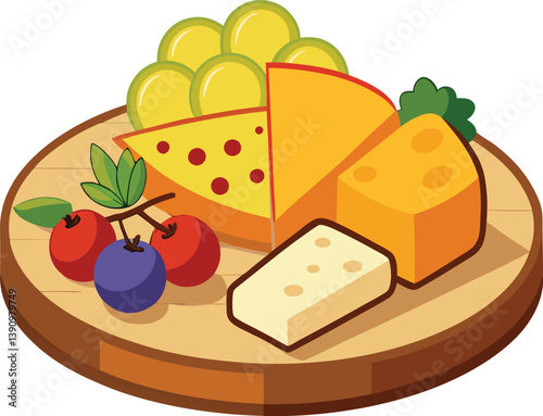 Cheese Board on white background