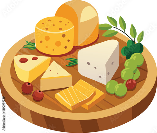 Cheese Board on white background