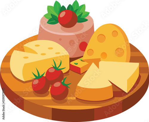 Cheese Board on white background