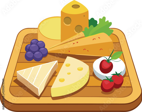 Cheese Board on white background