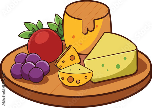 Cheese Board on white background