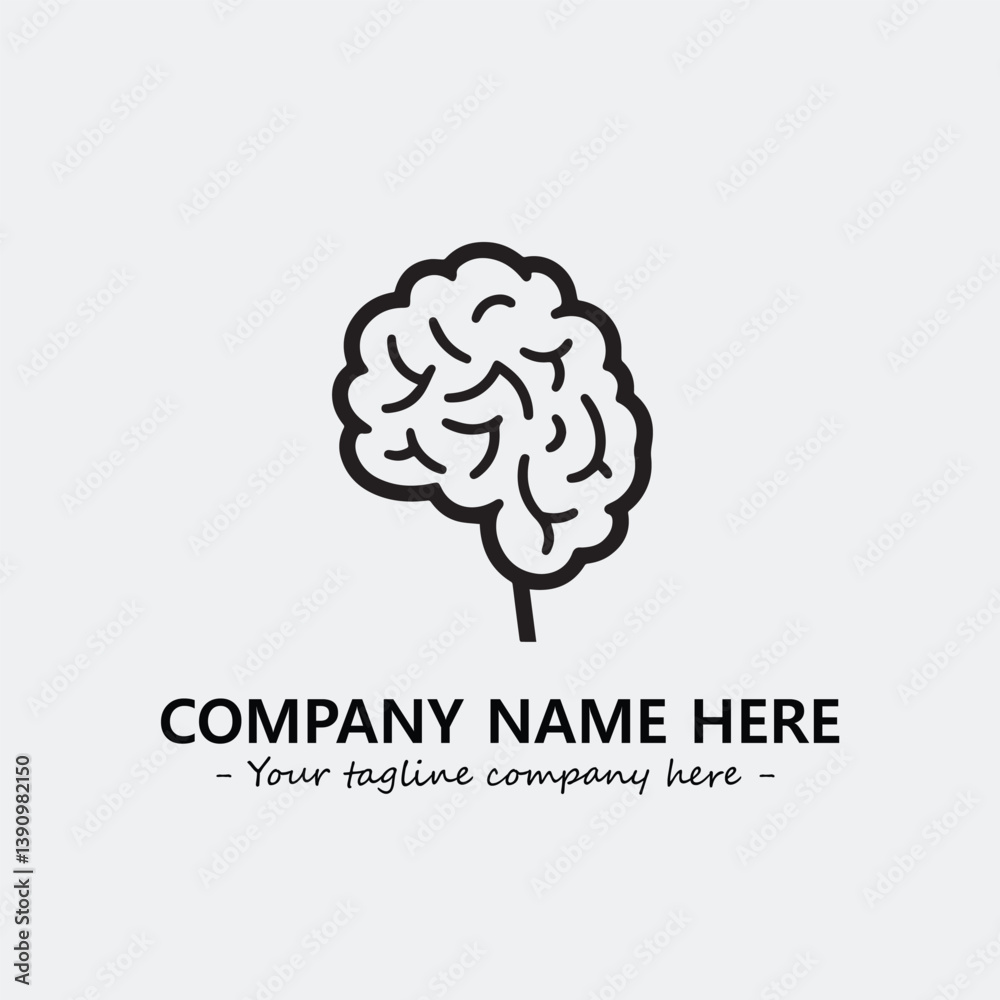 Brain illustration black and white for logo company vector image
Brain illustration black and white for logo company vector image