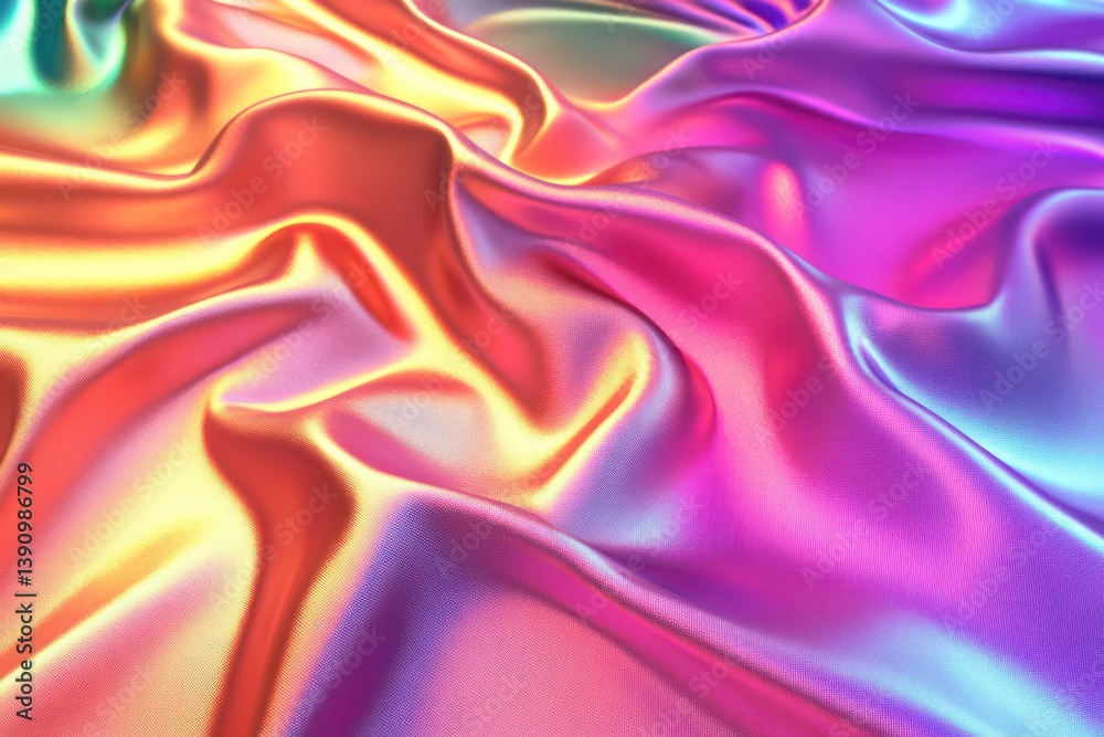 Obraz premium Vibrant iridescent fabric folds