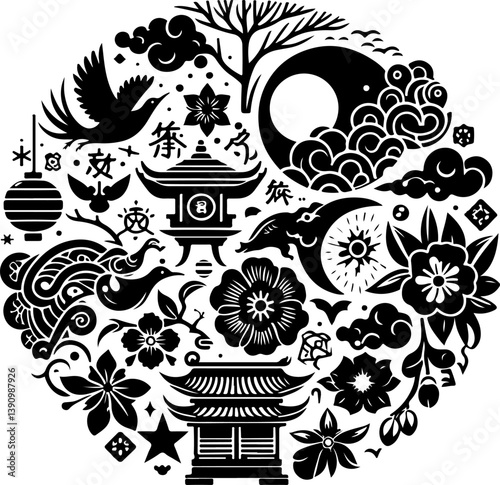 sketch vector illustration design image icon logo symbol abstract accessories decoration ethnic classic vintage traditional chinese  