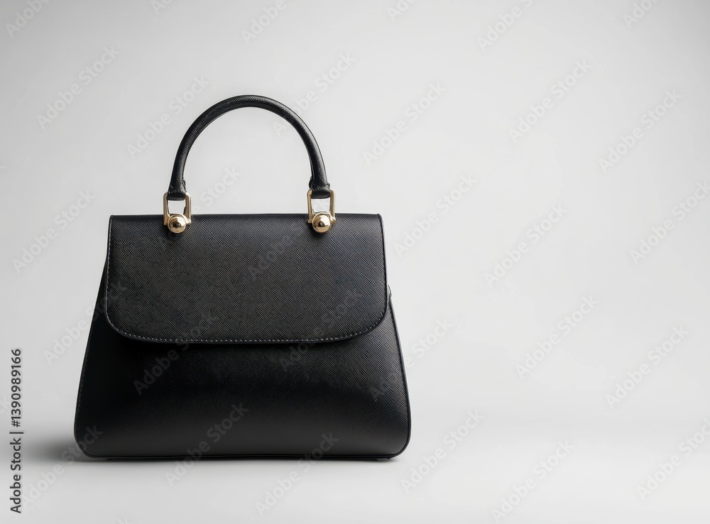 Elegant Black Leather Handbag Displayed on Simple White Background for Fashion Elegant Black Leather Handbag Displayed on Simple White Background for Fashion