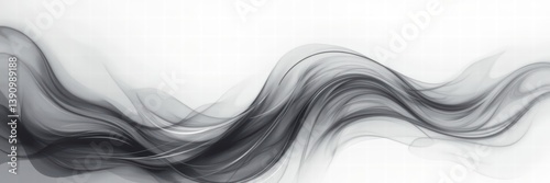 A graceful wave of translucent, flowing lines in black and white, perfect for modern backgrounds, branding, and artistic designs.