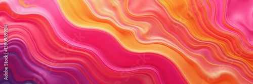 Vibrant wavy abstract background featuring bold gradients of pink, orange, and purple. Perfect for creative projects, branding, and digital media.
