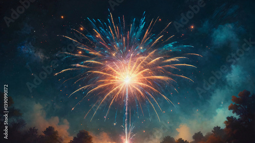Spectacular Night Fireworks Display