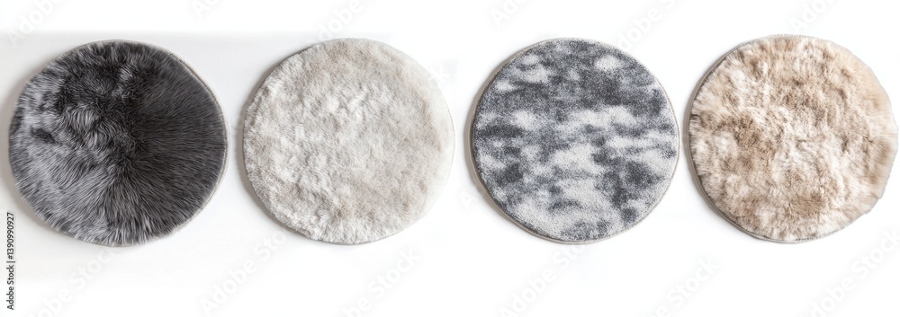 Plush Round Floor Cushions in Various Shades