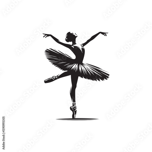A graceful vector illustration of Ballet, showcasing elegant poses and fluid movement. Perfect for event promotions, dance-themed designs, and projects celebrating classical dance art.