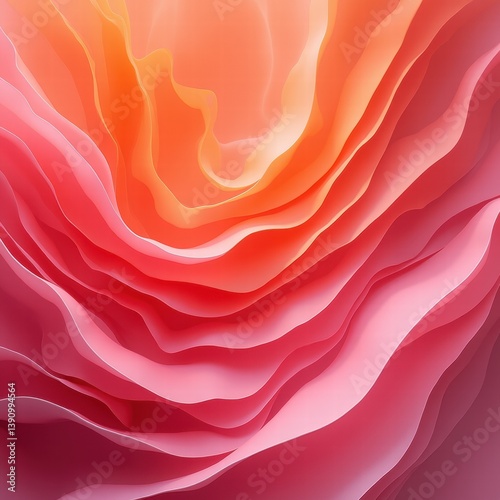 A mesmerizing abstract design featuring layered, flowing petals in soft pink and peach tones, ideal for backgrounds, marketing materials, and elegant presentations.