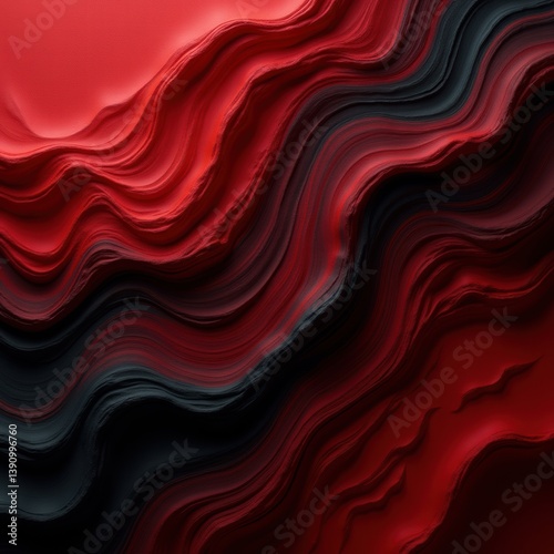 A vibrant, abstract design featuring flowing red and black waves, ideal for modern art displays, tech themes, or backgrounds in creative projects.